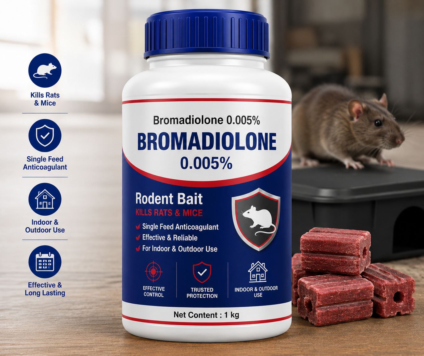 Bromadiolone 0.005% Rodent Bait